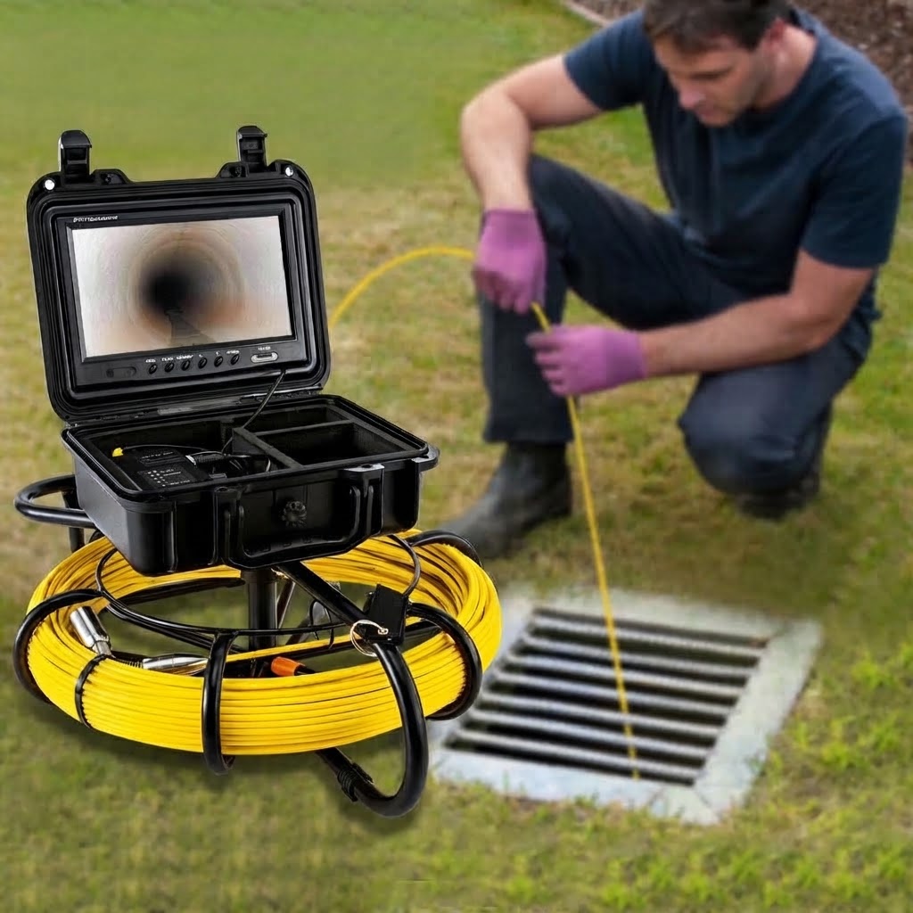 HD color optical sewer camera inspection monitor screen in Orange, CA